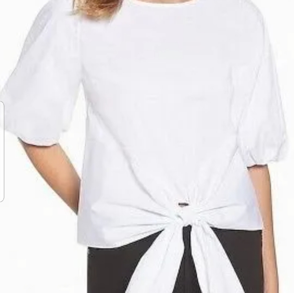 Gibson bubble sleeve tie front top